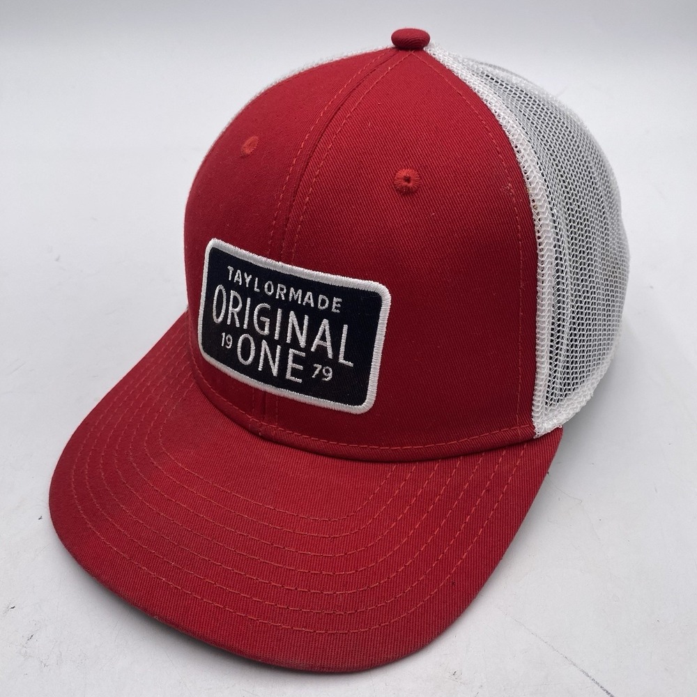TaylorMade Original Hat Golf Snapback Trucker Hat Mesh Red White LNC